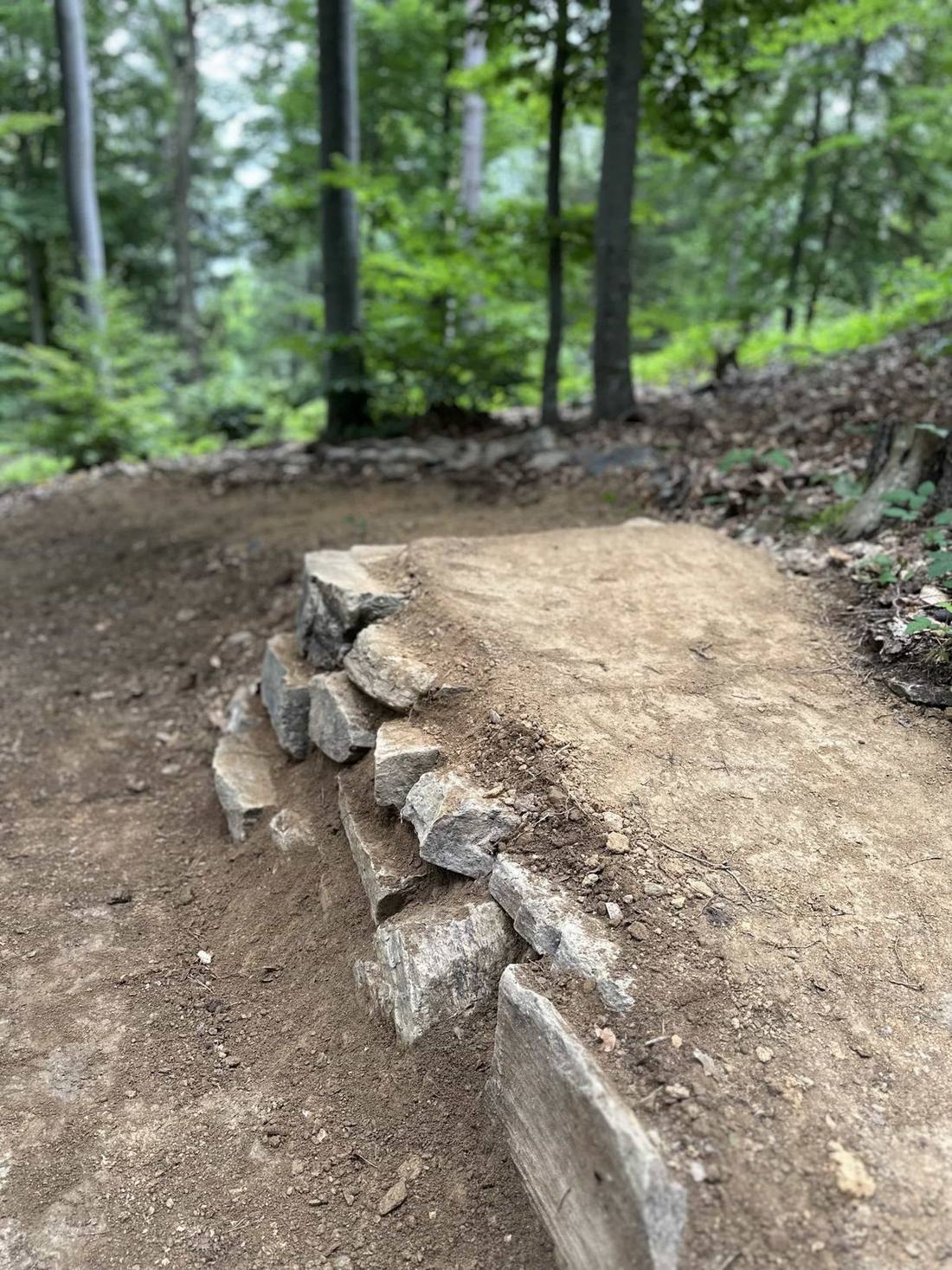 Handgebauter MTB-Trail mit Anlieger